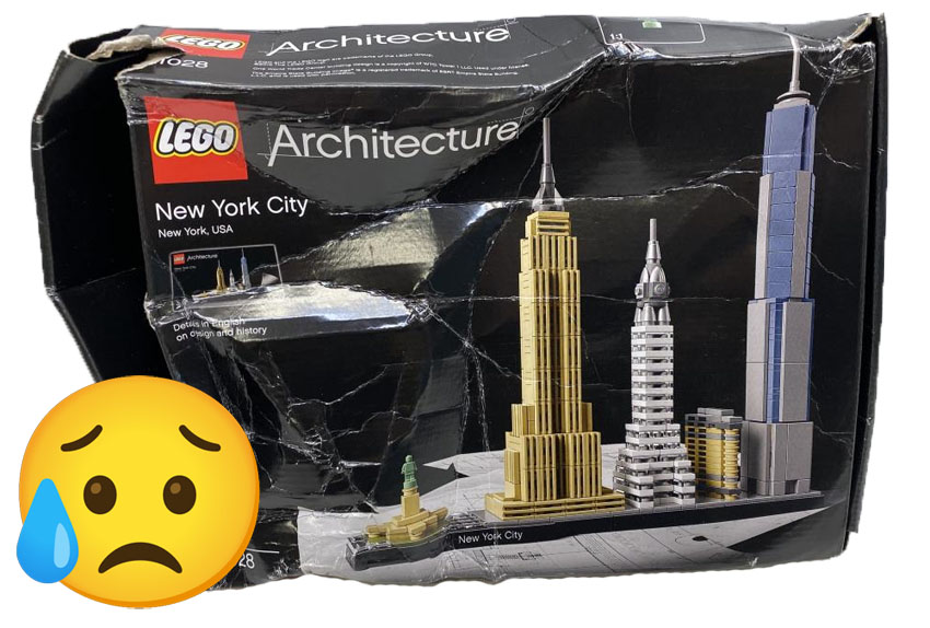 Caja de LEGO dañada